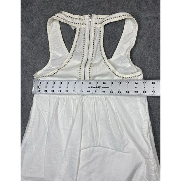 Vintage Guess Top Womens Small Grey White Tank Racerback Studded Trim Lot 2 - Picture 15 of 16